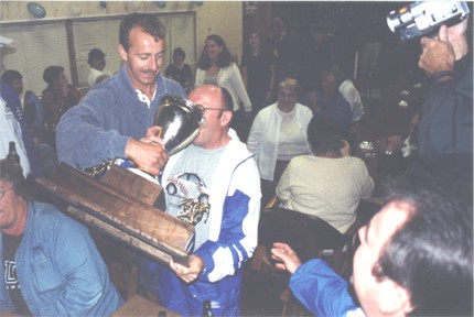 Cyril Slaney Drinks From Cup